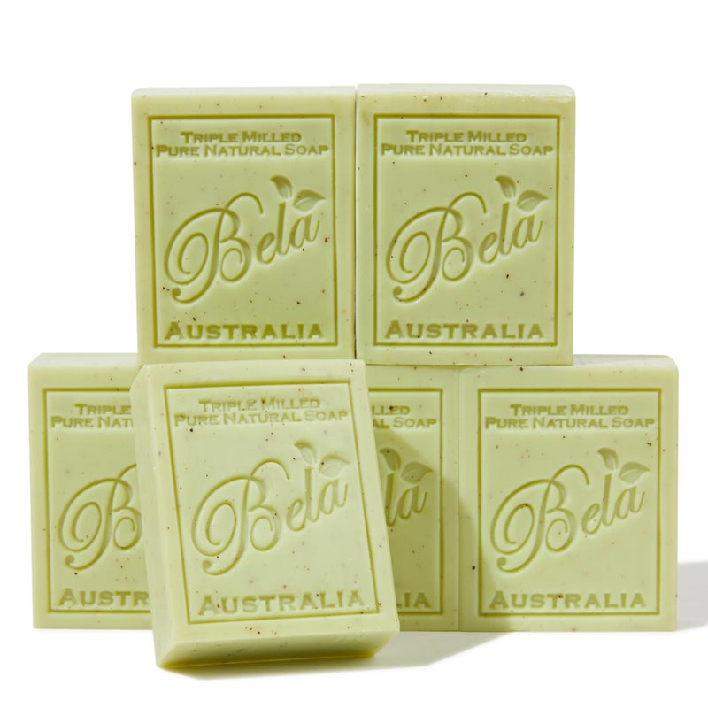 BELA Lemon Myrtle and Lemongrass Soap Bars 3.3 OZ French Triple Milled Bar Soap with Organic Shea Butter Suitable for All Skin Types Long Lasting, Made in Australia, 6 Pack - Image 1